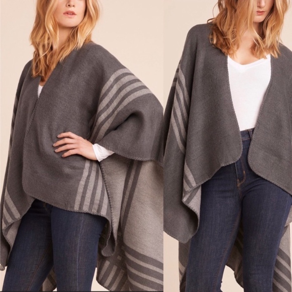 BB Dakota Gray Women's Two Sided Poncho/Cape